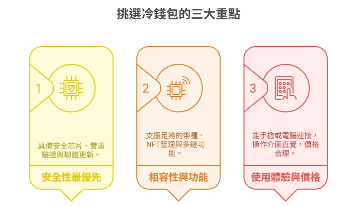 挑選冷錢包的三大重點