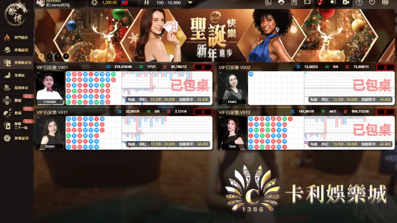 歐博百家樂VIP包桌畫面