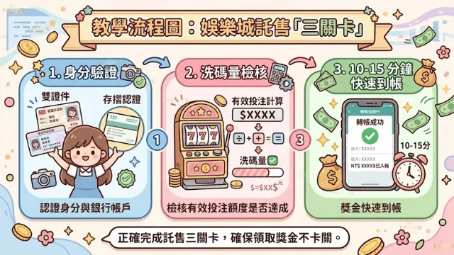 線上娛樂城託售流程圖:如何完成身分驗證與洗碼量檢核