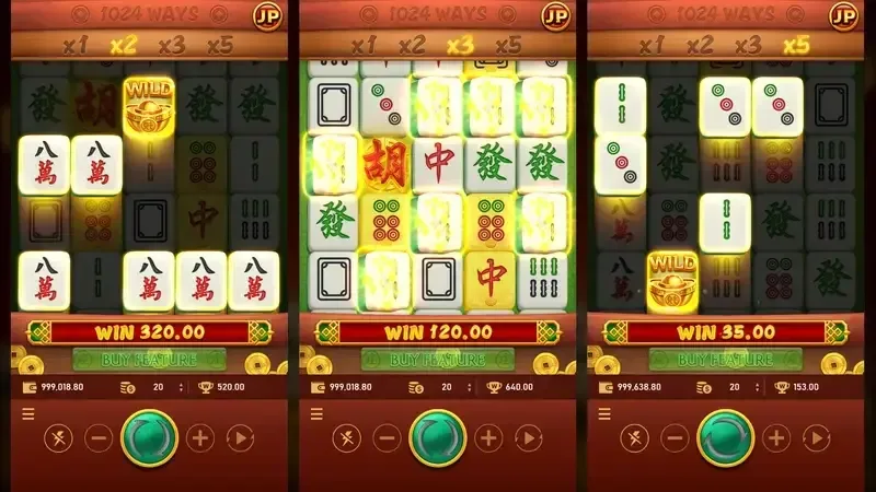RSG麻將發了1024Ways老虎機玩法示意